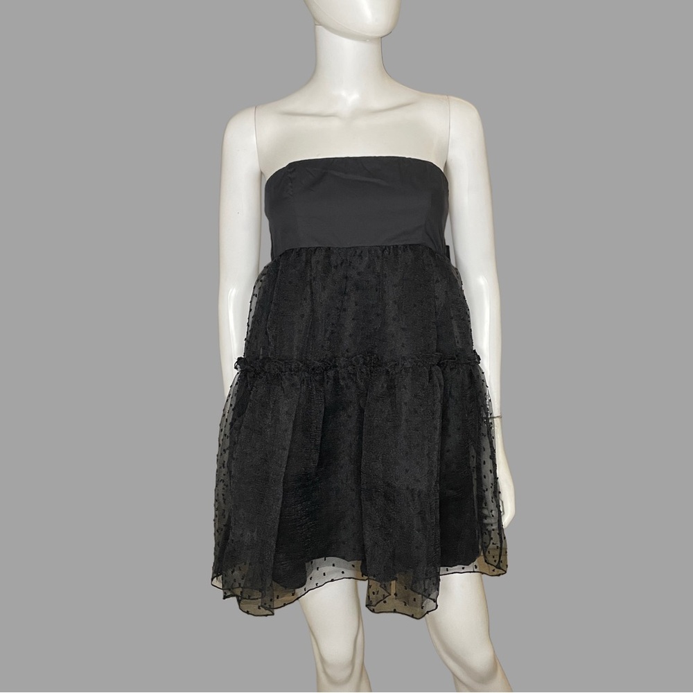 Forever 21 Black Tulle Strapless Mini Dress